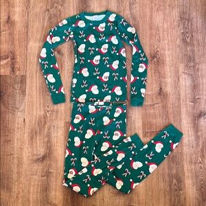 Hanna Andersson Kids Green Santa Pajamas Size 14